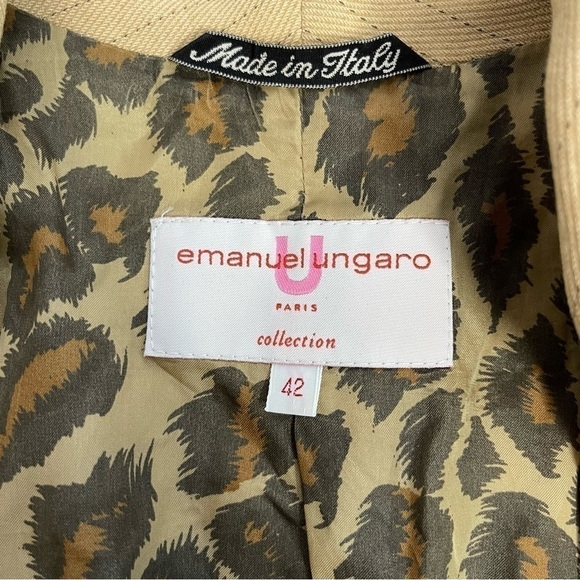 Emanuel Ungaro Vintage Tan Stripe Wool-blend Blazer IT 42/US M - Picture 6 of 7